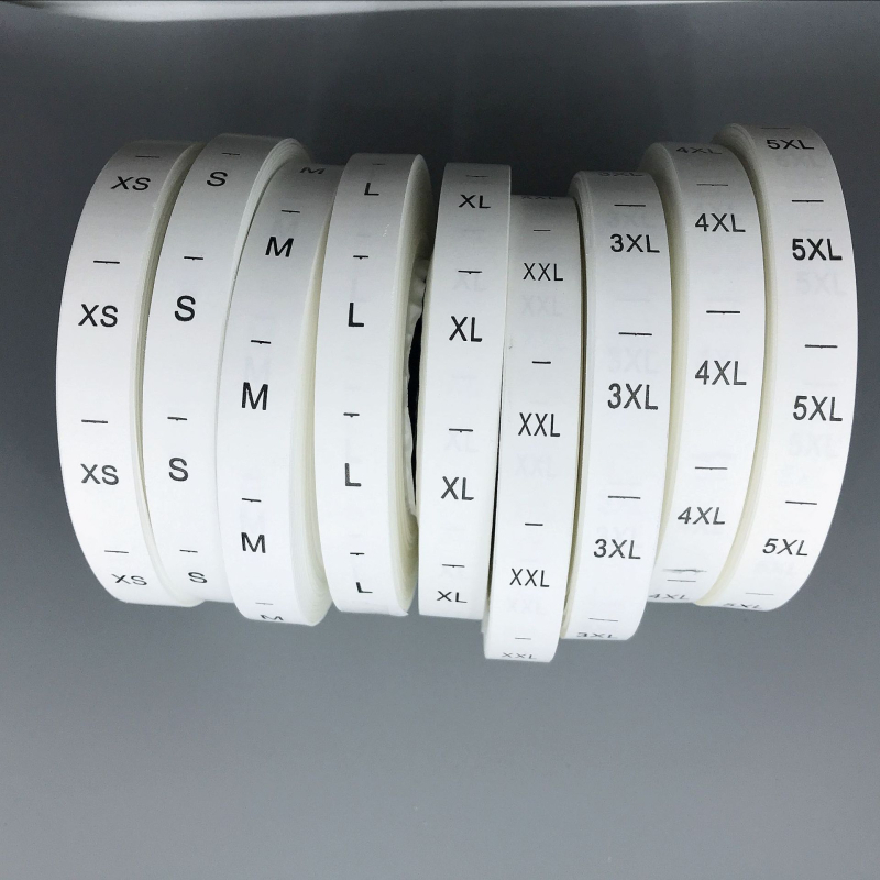 Etichetă de spălare pentru îmbrăcăminte, bandă, gamă de mărimi XXS–8XL