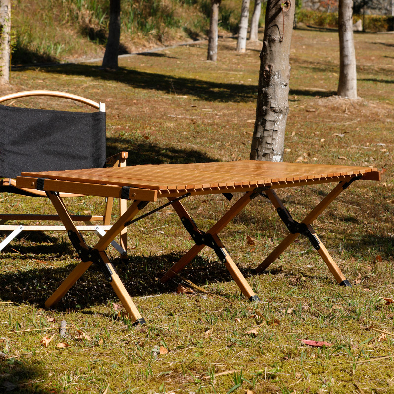 Masă pliabilă din lemn de fag, pentru camping, exterior, portabil