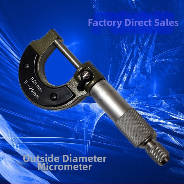 Iniciálny vonkajší mikrometer, 0 – 25 mm, rozlíšenie 0,001 mm, uhlíková oceľ, presnosť ±0,01