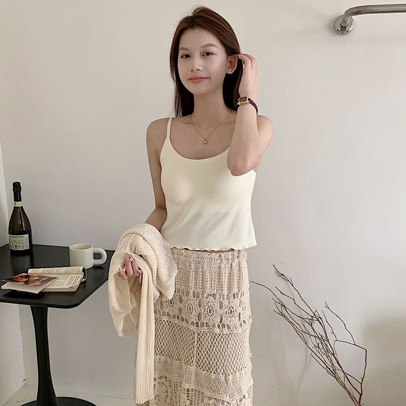 Γυναικείο camisole για καλοκαίρι, εφαρμοστό με επένδυση στήθους, λαιμό U, όμορφο πίσω, κατάλληλο ως εσωτερικό ή εξωτερικό τοπ