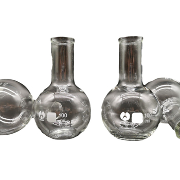 Colbă de sticlă cu fund rotund și fund plat, 50 ml până la 10.000 ml.