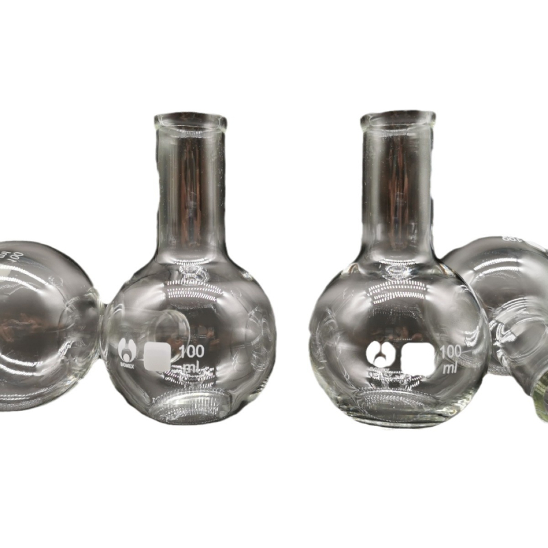 Colbă de sticlă cu fund rotund și fund plat, 50 ml până la 10.000 ml.