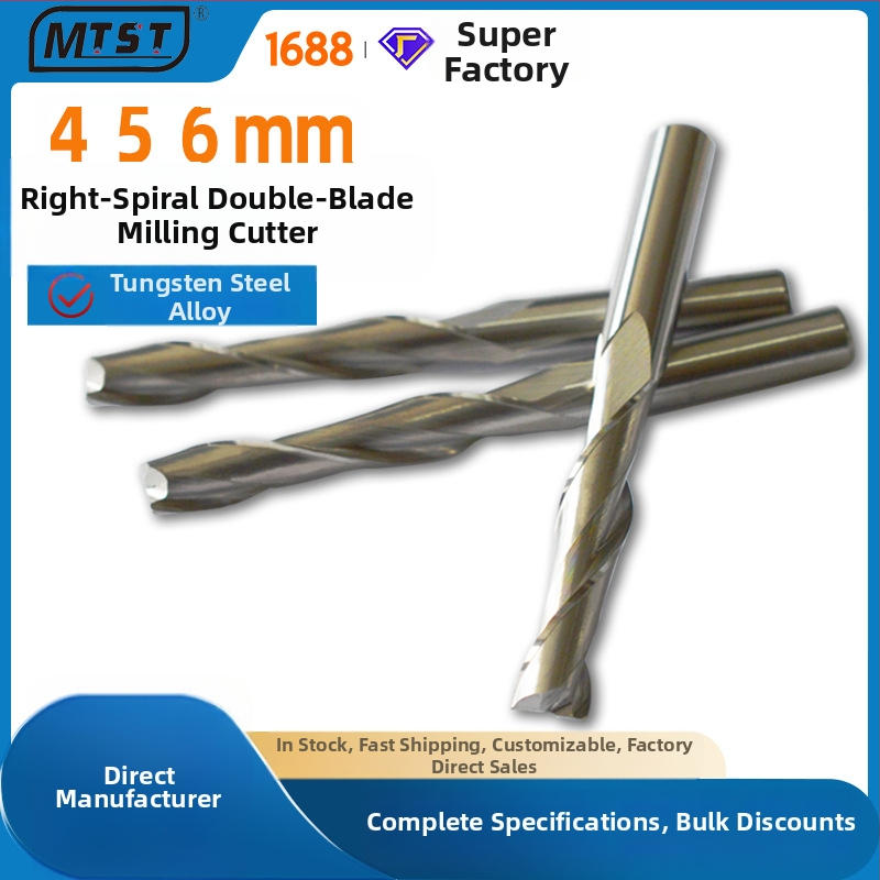 4/5/6 mm obojstranná špirálová fréza na gravírovanie akrylu, CNC frézka