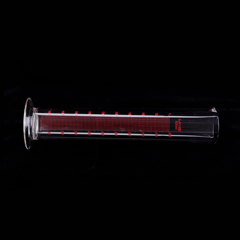 cilindru gradat din sticlă cu scară, capacități 100 ml, 250 ml, 500 ml și 1000 ml, pentru laborator