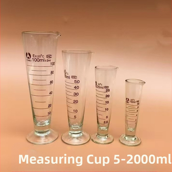 Sklenený odmerný valec na chemické experimenty, 10–1000 ml, veľký objem, priehľadný kužeľovitý tvar