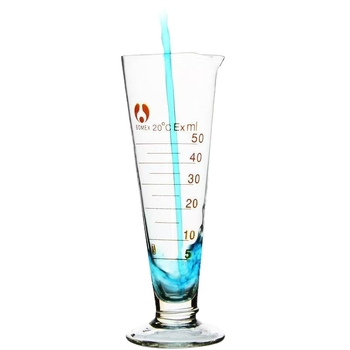 Cilindru măsurător din sticlă pentru experimente chimice, 10–1000 ml, capacitate mare, transparent, conic