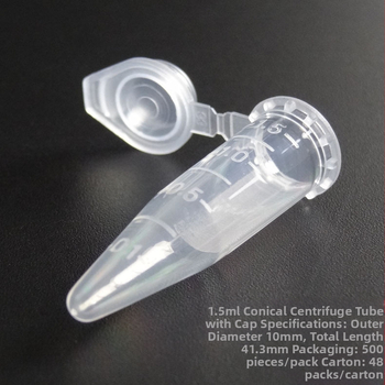 1,5 ml kužeľová centrifugačná skúmavka s uzáverom a dnom s odmerkami (EP skúmavka), 500 ks v balení