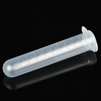 Tuburi de centrifugare transparente, de unică folosință, 10 ml, cu scară și capac, 200 bucăți pe pachet, 25 pachete pe cutie