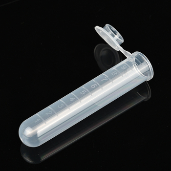 Tuburi de centrifugare transparente, de unică folosință, 10 ml, cu scară și capac, 200 bucăți pe pachet, 25 pachete pe cutie
