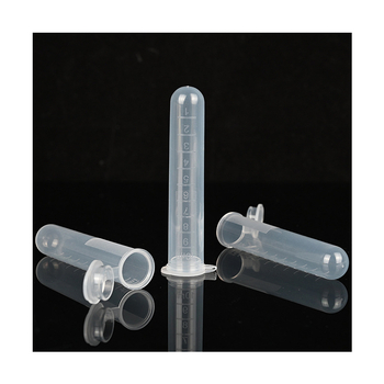 Tuburi de centrifugare transparente, de unică folosință, 10 ml, cu scară și capac, 200 bucăți pe pachet, 25 pachete pe cutie