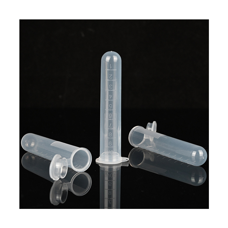 Tuburi de centrifugare transparente, de unică folosință, 10 ml, cu scară și capac, 200 bucăți pe pachet, 25 pachete pe cutie