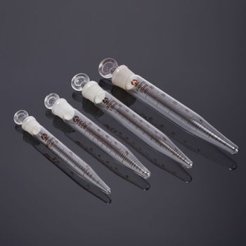 Tub de centrifugă din sticlă, cu dop, graduat, fund conic, 5/10/15/25/50/100 ml