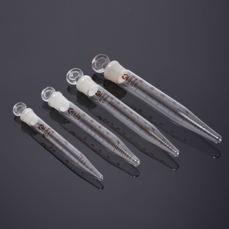 Tub de centrifugă din sticlă, cu dop, graduat, fund conic, 5/10/15/25/50/100 ml