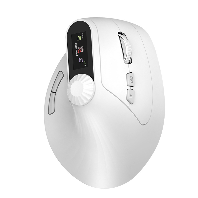 Bežični Bluetooth miš, ergonomski vertikalni dizajn, višenamjenski za srednje i velike ruke, punjiv, dvostruki režim 2,4 GHz za ured