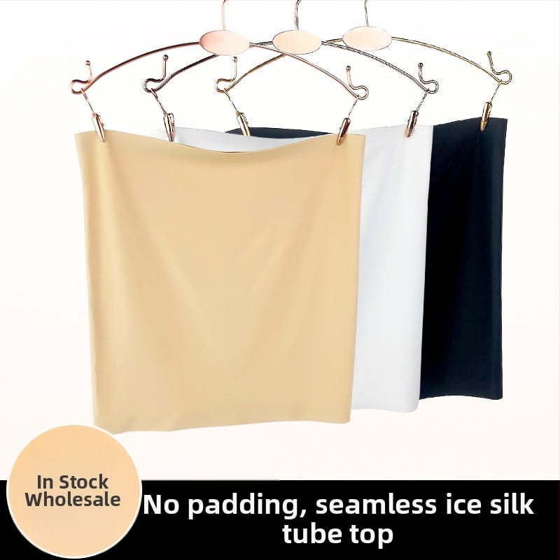 Безшевно бюстие Ice Silk, без презрамки, едно парче; танцово бюстие с подплата и wrap-around дизайн