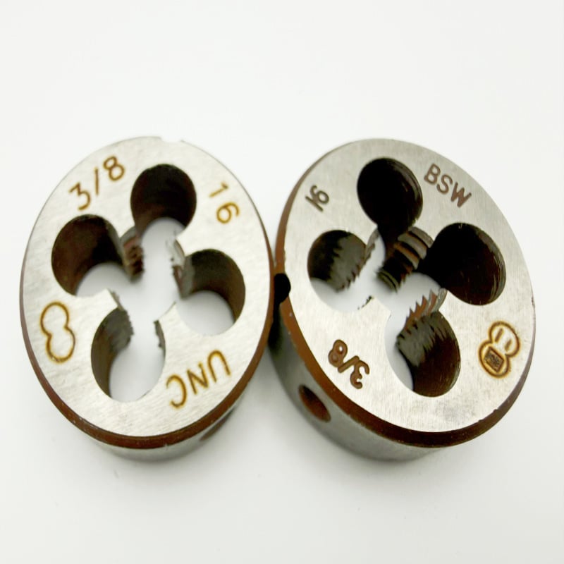 Two-Ring Brand British Standard Round Die Set (BSW) – dimensiuni 1/8, 3/16, 1/2, 5/8, 3/4, 1 inch