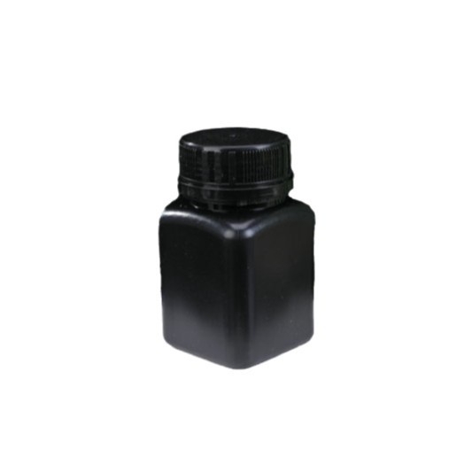 Recipient pătrat din plastic negru, 60 g, cu capac antifurt, pentru reactivi chimici, recipient de împărțire