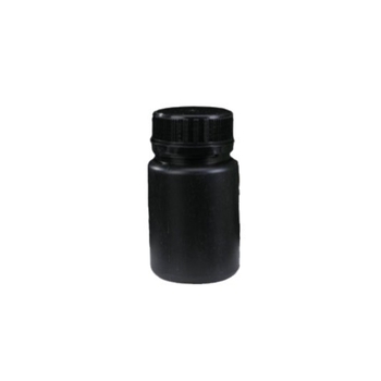Recipient plastic rotund negru de 60 g, cu capac antifurt pentru dozarea reagentilor chimici, recipient plastic pentru pulberi