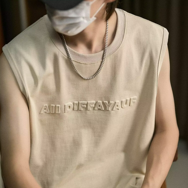 Ανδρικό αμάνικο T‑shirt από μοντέρνα μάρκα, καλοκαίρι 2026, νέο στυλ, χαλαρή γραμμή, ευρείς ώμοι, αθλητικό γιλέκο