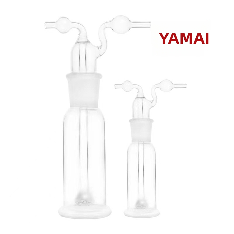 Laboratórna sklenená fľaša na premývanie plynov Yamai, pórovitá, 125 – 500 ml