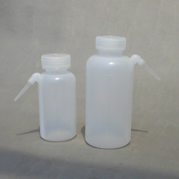 Sticlă de spălat pentru laborator din plastic, gură mică, duză curbată, pentru alcool și reactivi chimici