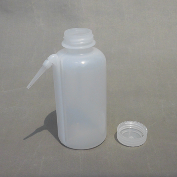 Sticlă de spălat pentru laborator din plastic, gură mică, duză curbată, pentru alcool și reactivi chimici