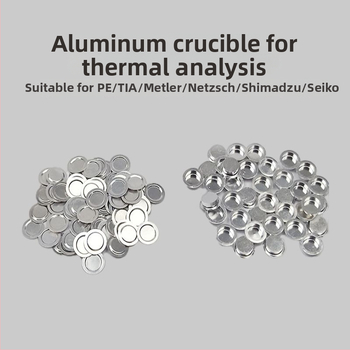 100 készlet alumínium tégelyek termos elemzéshez, Ø5×2.6 mm, differenciális hőelemzés, mintadarab-tál