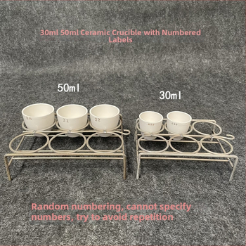 Číslované keramické tégliky, 30 ml a 50 ml, s digitálnym označením – laboratórne tégliky