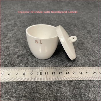 Číslované keramické tégliky, 30 ml a 50 ml, s digitálnym označením – laboratórne tégliky