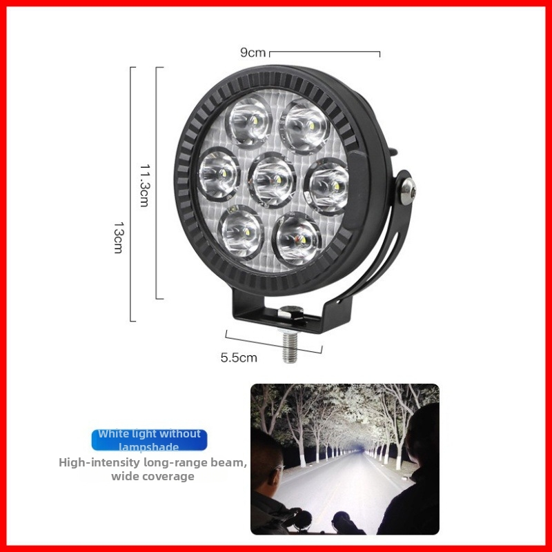 FiK motorkerékpár LED-es spotlámpa, 7 LED-del, rendkívül fényes előre világítás, 70W, IP67, 12–24V