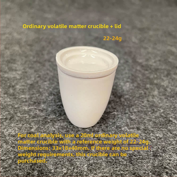 Kerámia crucible a volatilis anyagokhoz, szén típus / koksz típus, 20 ml, 33×18×40 mm, 15–20 g / 18–22 g