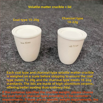 Kerámia crucible a volatilis anyagokhoz, szén típus / koksz típus, 20 ml, 33×18×40 mm, 15–20 g / 18–22 g