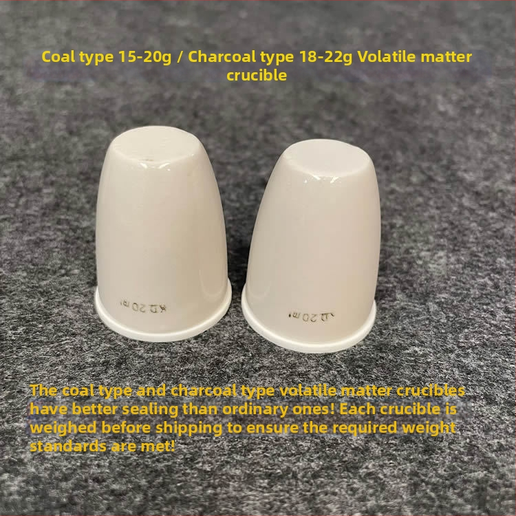Kerámia crucible a volatilis anyagokhoz, szén típus / koksz típus, 20 ml, 33×18×40 mm, 15–20 g / 18–22 g