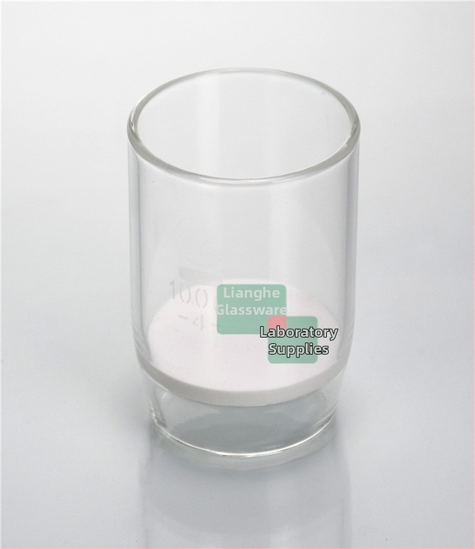 Téglik s pieskovým jadrom, valcový sklenený, 10–500 ml, séria G1–G6, na filtráciu