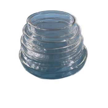 Placă de cultură din sticlă borosilicat cu capac, plată, rezistentă la temperaturi înalte, sterilă, pentru culturi celulare, diametru 90 mm