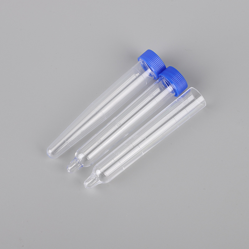 Tubă de sediment urinară de 12 ml, cu capac filet, din plastic, fund conic, graduată pentru colectarea urinei