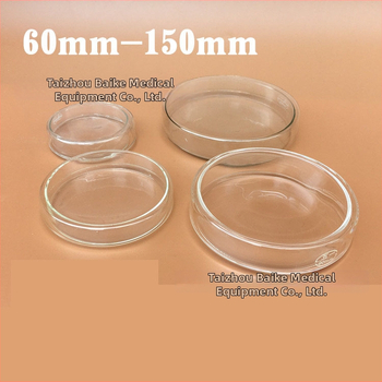 Petriho misky z borosilikátového skla, veľkosti 60, 75, 90, 100, 120 a 150 mm