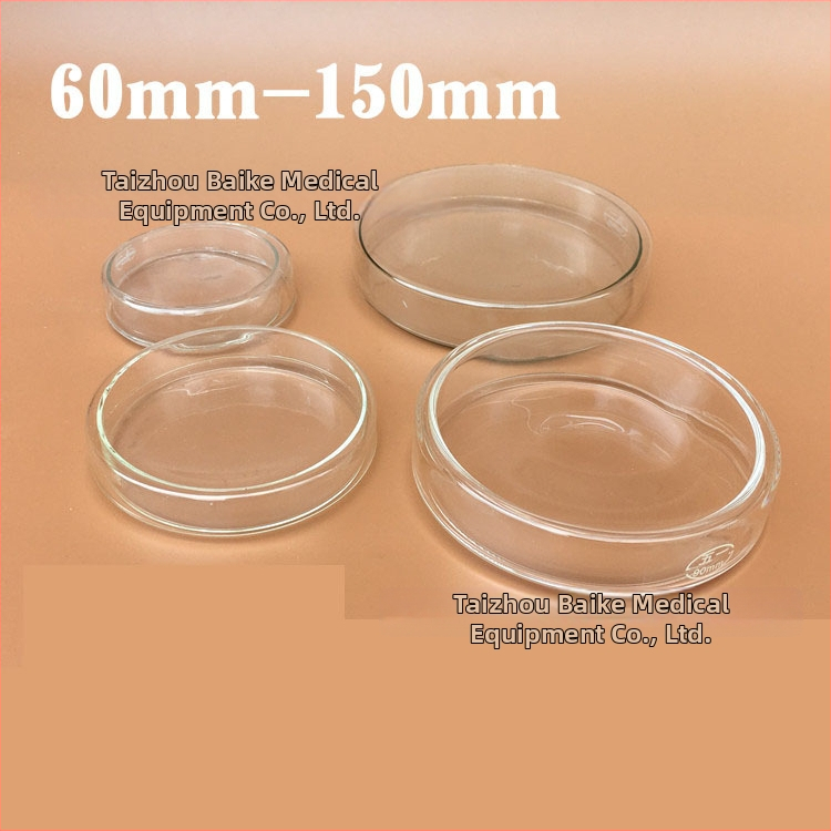 Petriho misky z borosilikátového skla, veľkosti 60, 75, 90, 100, 120 a 150 mm