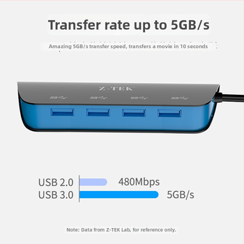 Z-TEK USB 3.0 4-portový Hub ZY374