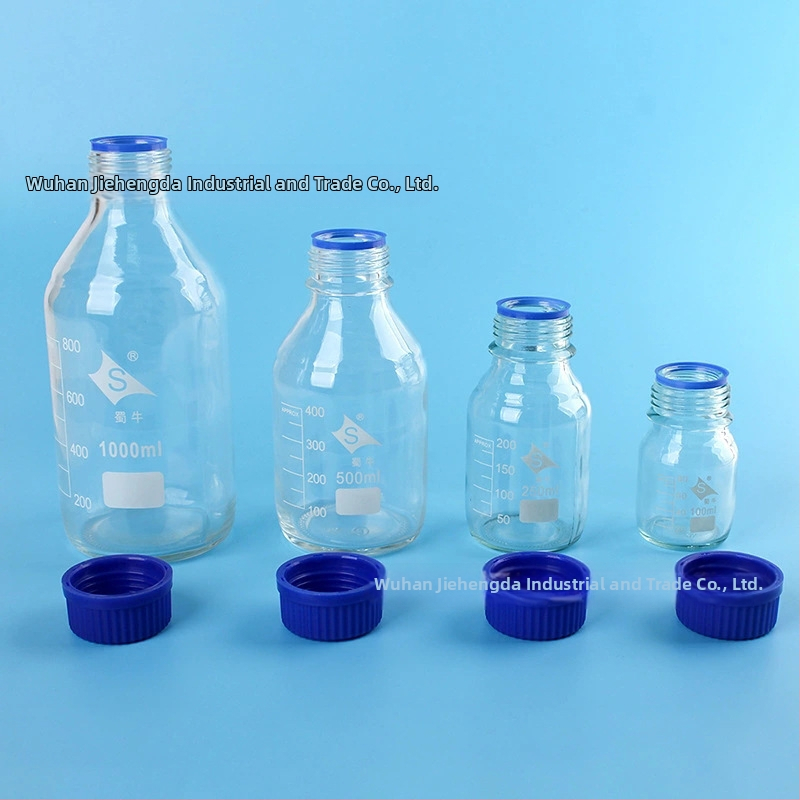 Fľaštička na neutrálne činidlo ShuNiu s modrým uzáverom, skrutkovacím hrdlom, 250 ml / 500 ml / 1000 ml
