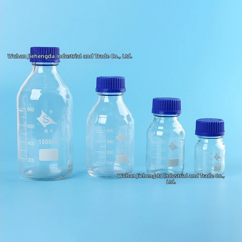 Fľaštička na neutrálne činidlo ShuNiu s modrým uzáverom, skrutkovacím hrdlom, 250 ml / 500 ml / 1000 ml