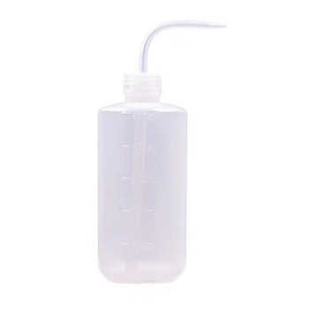 Sticlă de spălare albă, cu gură curbată, pentru unelte de makeup semi-permanent, 250/500 ml