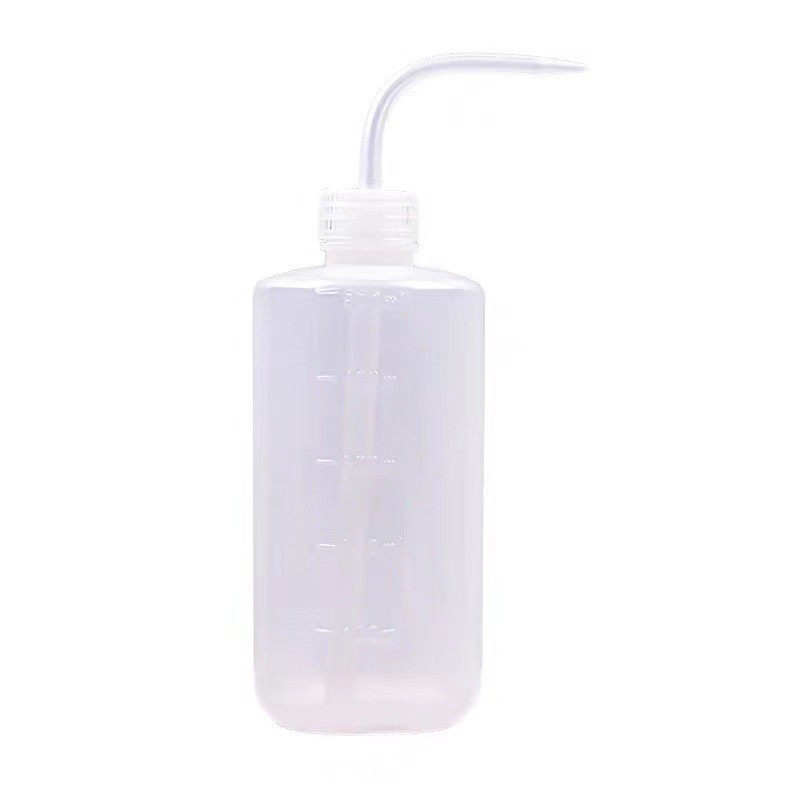 Sticlă de spălare albă, cu gură curbată, pentru unelte de makeup semi-permanent, 250/500 ml
