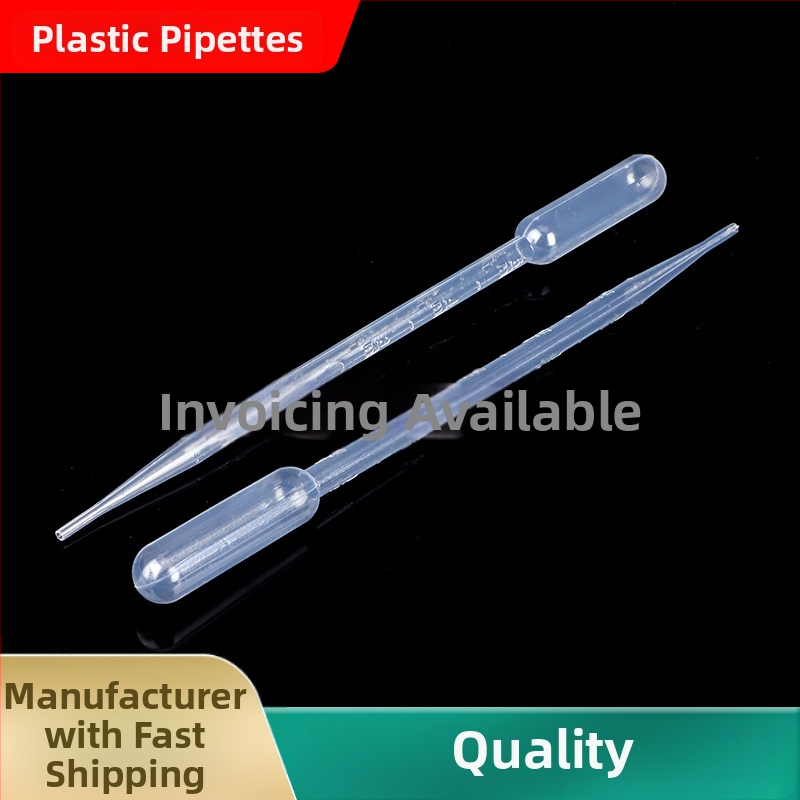 Plastová Pasteurova pipeta s odmerkami, jednorazová, 1 ml, 2 ml, 3 ml, 5 ml – 100 ks v balení