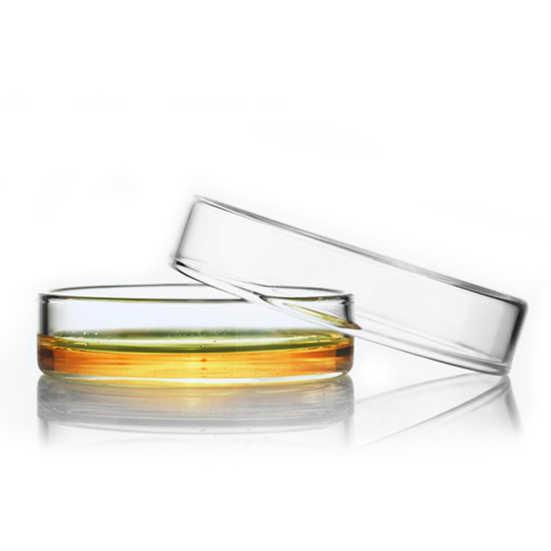 Vase pentru cultură din sticlă, sticlă borosilicată înaltă, plăci Petri din sticlă plate, diametrul 60 mm