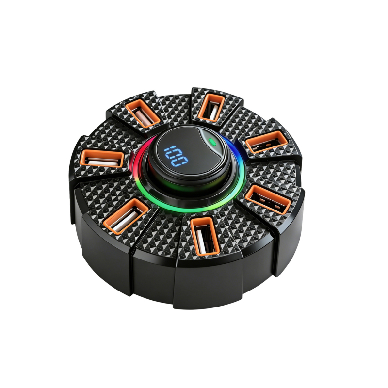 USB hub με πολλές θύρες για υπολογιστή και φορητό, με κλιπ-μικρόφωνο για επαγγελματικές συναντήσεις και διαδικτυακά μαθήματα