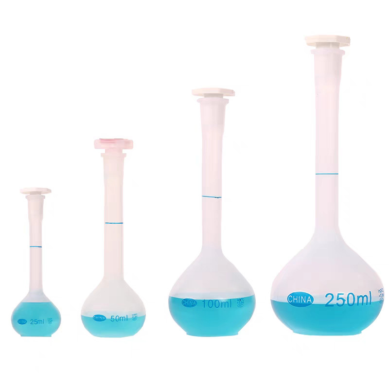 Flacon volumetric din polipropilenă 100 ml, 250 ml, 500 ml, cu dop, rezistent la temperaturi înalte, pereți groși