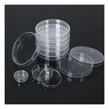 Plăci Petri din plastic pentru cultură celulară, transparente, cu pereți îngroșați, de unică folosință