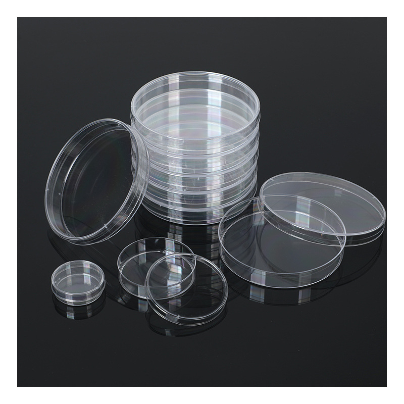 Plăci Petri din plastic pentru cultură celulară, transparente, cu pereți îngroșați, de unică folosință