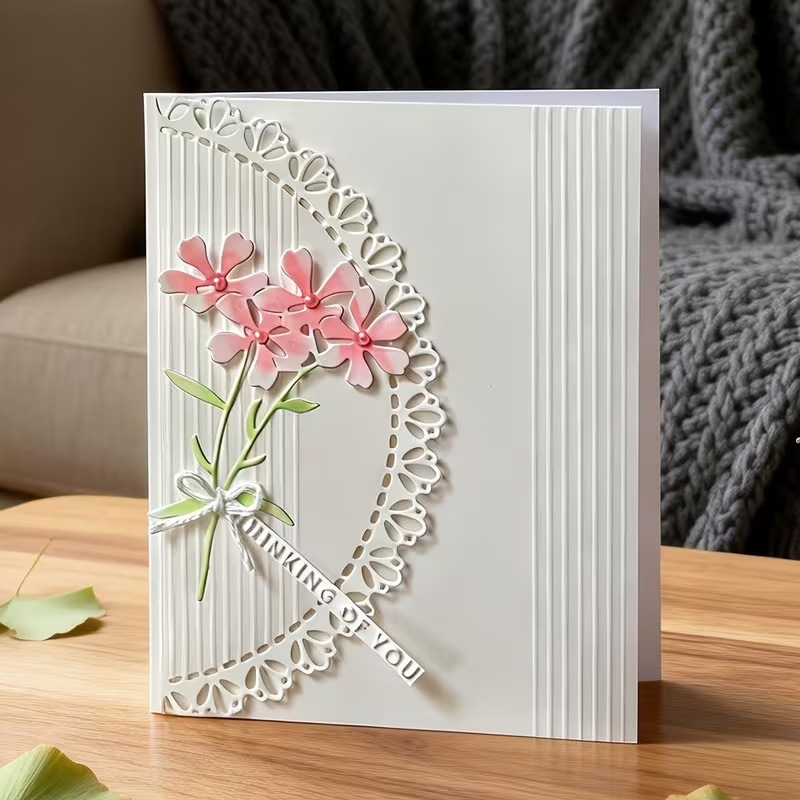 Κοπτική μήτρα με σχέδιο floral δαντέλα για περίγραμμα, ανάγλυφη μήτρα για scrapbooking